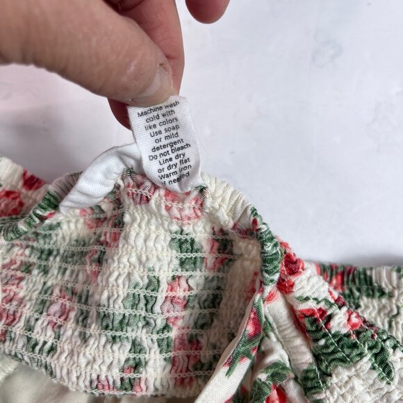 Midnight Sky Cherry Print Ruffle Strap Cropped Top Corset Size Medium Rockabilly - Picture 9 of 12